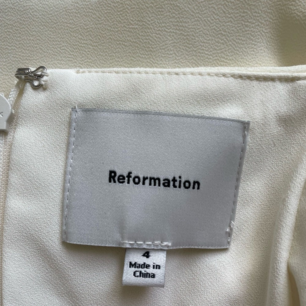 NWT Reformation Charee Dress Eggshell Ivory Off Shoulder Bridal | US 4 UK 8 - Picture 13 of 14